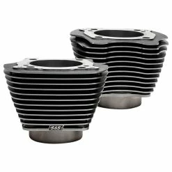 S&S Cycle 4.250" Big Bore Cylinders Black Granite With Highlighted Fins