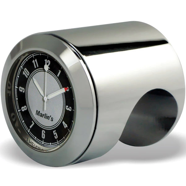 Marlins Genuine Accessories Marlin's Talon 1-1/4" Classic Black/Silver Clock