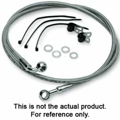 Drag Specialties +8" Extended Clear-Coated Stainless Steel Front Brake Line Kit