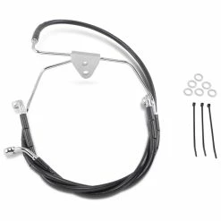 Drag Specialties +2" Extended Black Vinyl-Coated Front Brake Line Kit