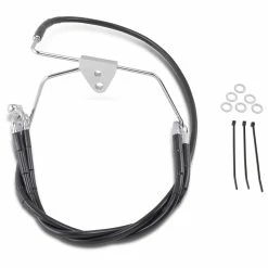 Drag Specialties +6" Extended Black Vinyl-Coated Front Brake Line Kit