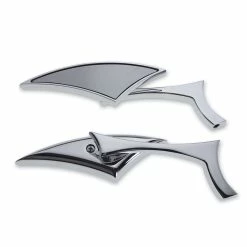 BikeMaster Chrome Sickle Mirror Set With Radical Elbow Stem