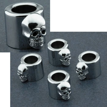V-Twin Manufacturing Skull Pushrod Cover Spring Cups