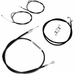 LA Choppers Black Cable/Brake Line Kit For Beach Bars On Models With ABS