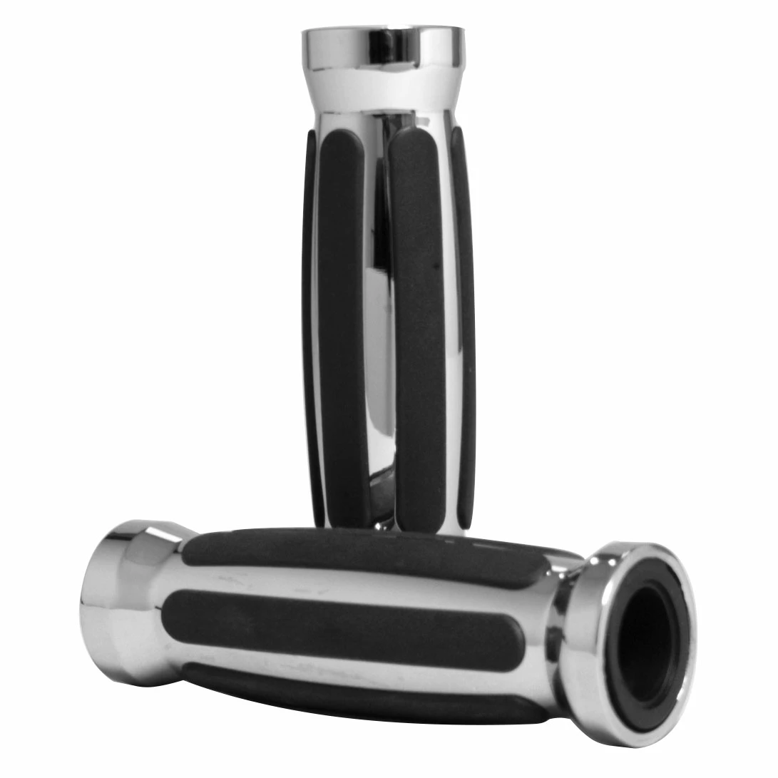 Biker's Choice Chrome Rail Style Barrel Sensation Grips