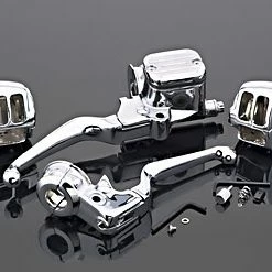 J&P Cycles Chrome 9/16" Handlebar Control Kit For Single Disc Models