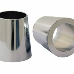 Paughco Chrome Tapered Handlebar Grip Ferrules