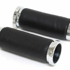 V-Twin Manufacturing Chrome And Leather Grips
