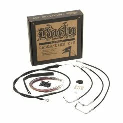 Burly Brand Black 13" Ape Hanger Cable/Brake/Wiring Kit For Models Without ABS Without Cruise