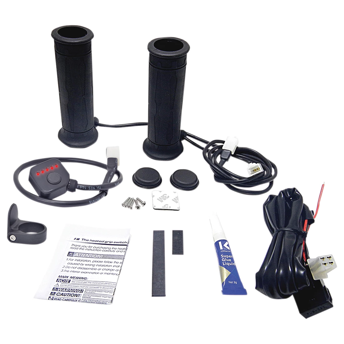 Koso Black 7/8" 5 Level Heated Twist Throttle Grips - Image 2