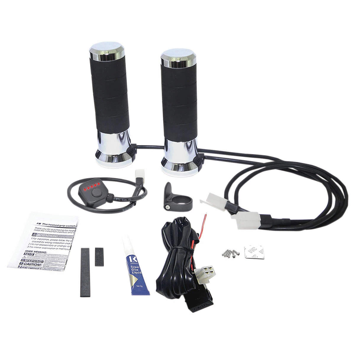 Koso 7/8" Chrome Titan Heated Grips - Image 2