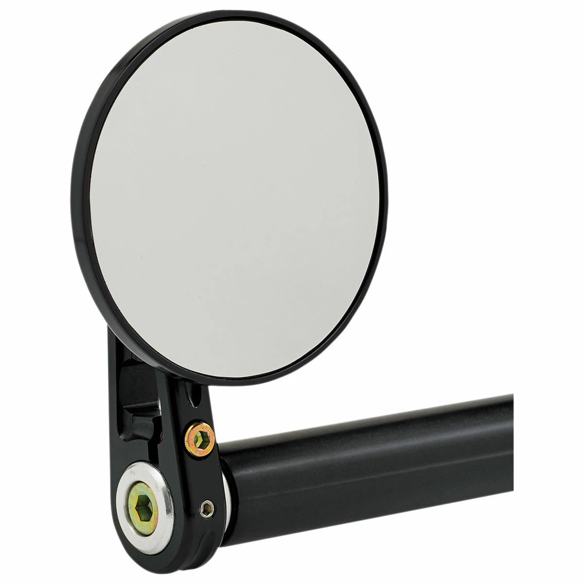 Joker Machine Black 3-1/4" Round Bar End Mirror With Straight Stem