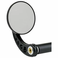 Joker Machine Black 3-1/4" Round Bar End Mirror With Curved Stem