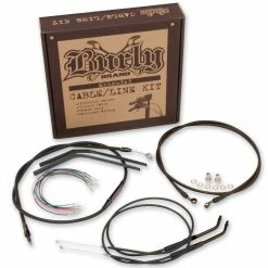 Burly Brand Black 16" Ape Hanger Cable/Brake/Wiring Kit For Models Without ABS