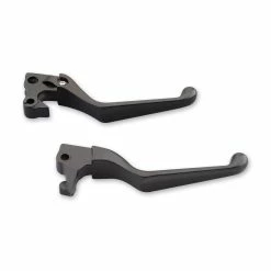 J&P Cycles Ergonomic Black Smooth Wide Lever Set