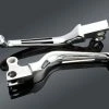 J&P Cycles Ergonomic Chrome 2-Slot Wide Lever Set