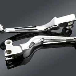 J&P Cycles Ergonomic Chrome 2-Slot Wide Lever Set