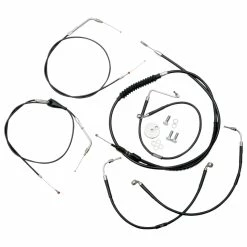 LA Choppers Standard Black Cable/Brake Line Kit For 18"-20" Bars On Models Without ABS
