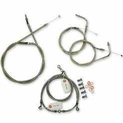 LA Choppers Standard Stainless Cable/Brake Line Kit For 18"-20" Bars On Models Without ABS