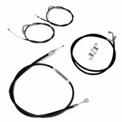 LA Choppers Standard Black Cable/Brake Line Kit For Beach Bars On Models Without ABS