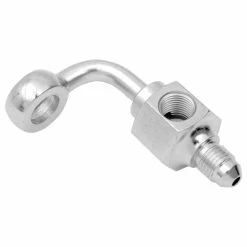 Drag Specialties 3/8"/10mm X AN-3 Male 90° Short Banjo Fitting Wtih Brake Light Switch Mount