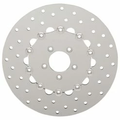 Drag Specialties 11.8" Front Polished Stainless Steel Drilled Brake Rotor