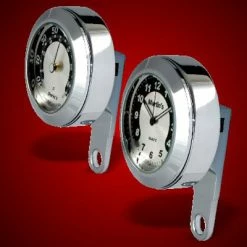 Marlins Genuine Accessories Marlin's Black/Silver Horseshoe Face Clock And Thermometer Set