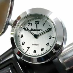 Marlins Genuine Accessories Marlin's CHAMP Series Brushed Silver Aluminum Clock