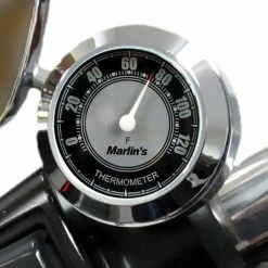 Marlins Genuine Accessories Marlin's CHAMP Series Black And Silver Analog Thermometer