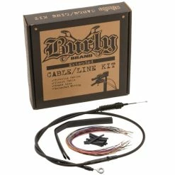 Burly Brand Black 13" Ape Hanger Cable/Brake/Wiring Kit For Models With ABS