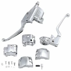 Drag Specialties Chrome 9/16" Handlebar Control Kit Without Switches