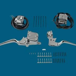 V-Twin Manufacturing Chrome Handlebar Control Kit For Single Disc Models