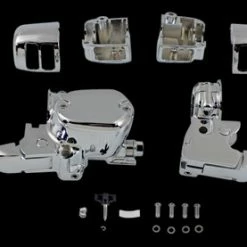 V-Twin Manufacturing Chrome Handlebar Control Kit For Single Disc Models