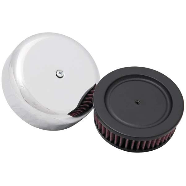 K&N High-Flow Chrome Bonnet Closed Round Air Cleaner Assembly