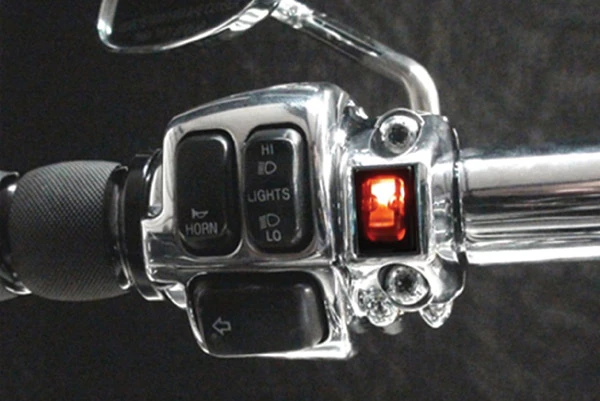Grip Switch Amber L.E.D. Lighted Rocker Switch, Chrome