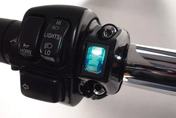 Grip Switch Blue L.E.D. Lighted Rocker Switch, Black