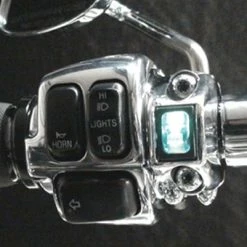 Grip Switch Blue L.E.D. Rocker Switch, Chrome