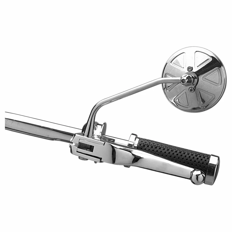 Drag Specialties Round Chrome Mirror With Thin Stem - Image 2