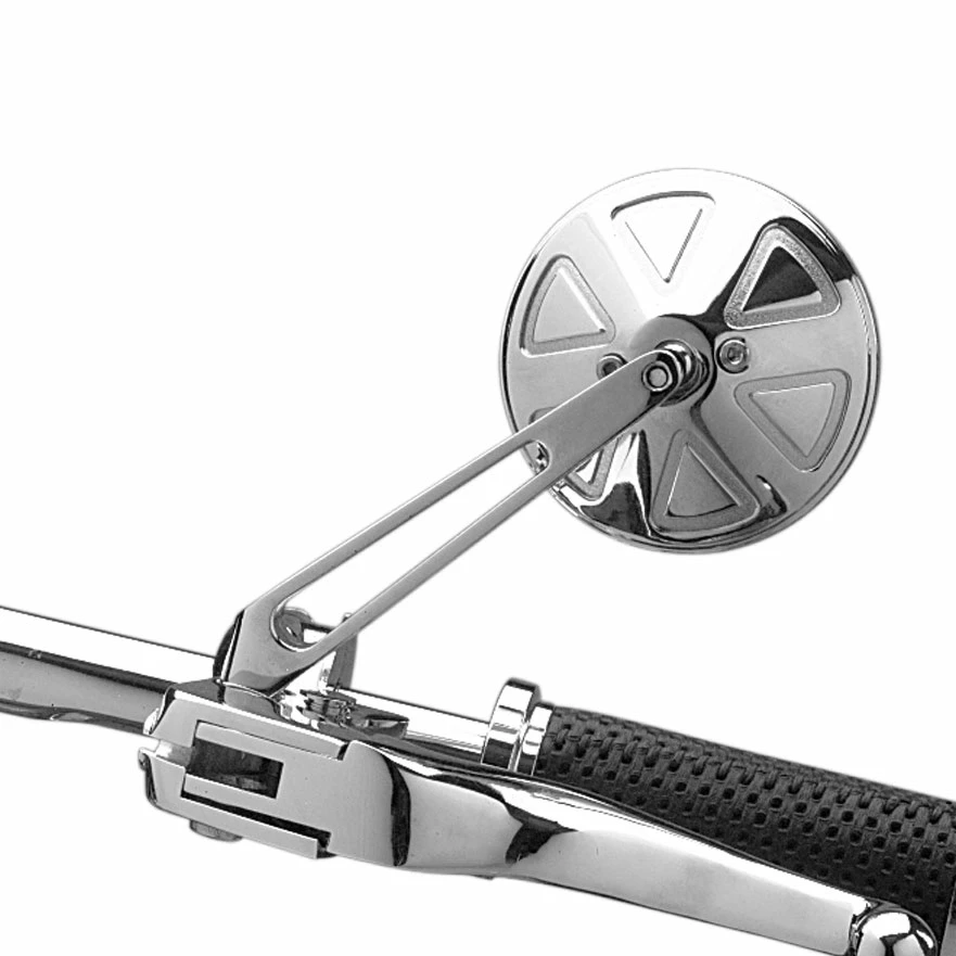 Drag Specialties Round Chrome Mirror With Stealth I Stem - Image 2