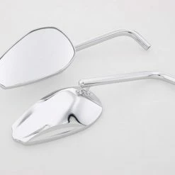 J&P Cycles Chrome Slant Mirrors With Round Stem
