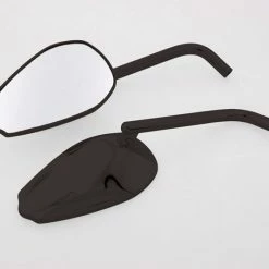 J&P Cycles Black Slant Mirrors With Round Stem