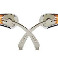 J&P Cycles LED Turn Signal Chrome Mirrors