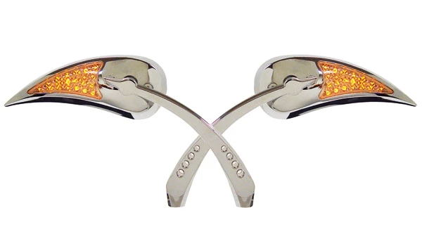 J&P Cycles LED Turn Signal Chrome Mirrors