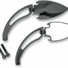 J&P Cycles Black Powder-Coat Spade Mirrors