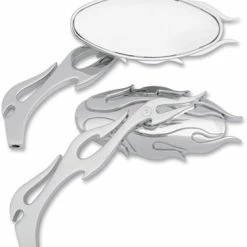 Drag Specialties Flame Oval Chrome Mirrors