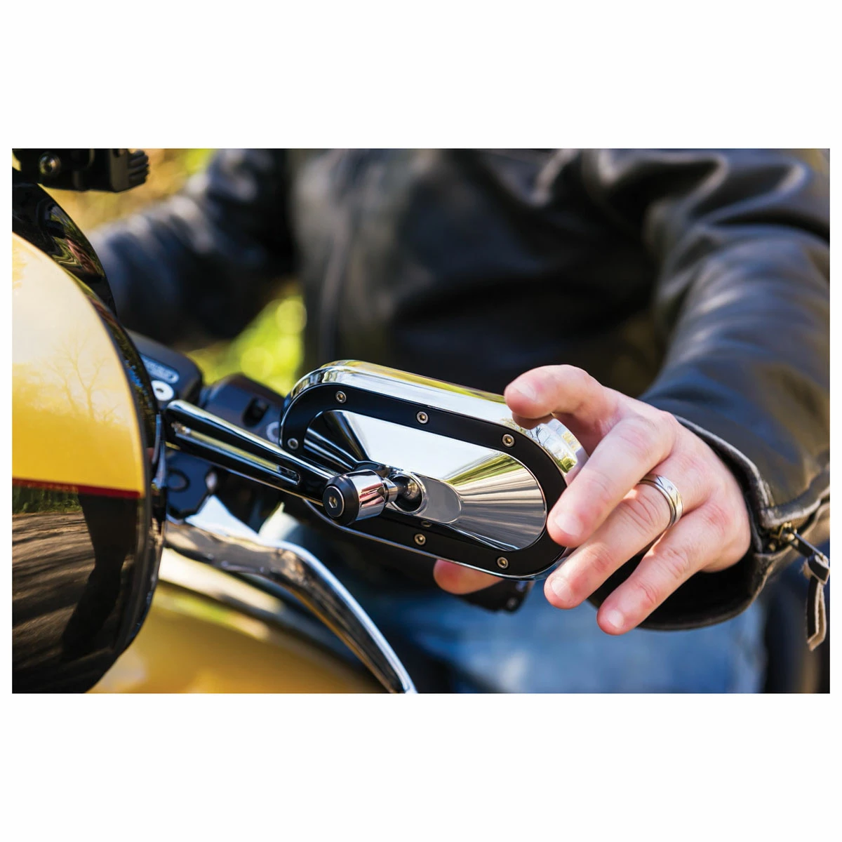 Kuryakyn Heavy Industry Chrome Mirror With Black Accents - Image 3