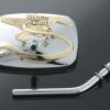 EMGO Gold-Over-Chrome 'Live To Ride' Rectangular Short Stem Mirror