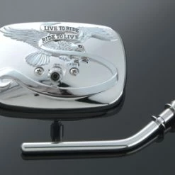 J&P Cycles Chrome Live To Ride Rectangular Short Stem Mirror