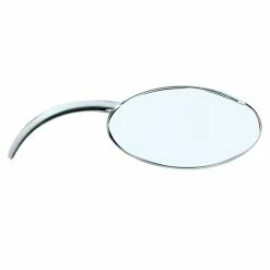 J&P Cycles Chrome Oval Mirror Set With Classic Contour Stem