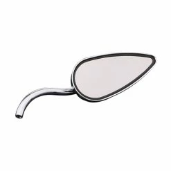 J&P Cycles Chrome Machine Teardrop Mirror Set With Classic Contour Stem